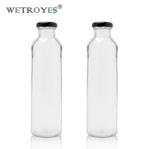 500ml Clear Round Juice Bottle With Metal Lug Lid
