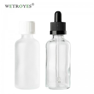50ml Cheap Frosted Essential Oil Glass Bottle Clear with Dropper