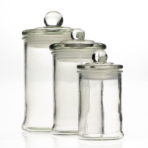 Clear Empty Glass Storage Jar Tea Container Glass Lids