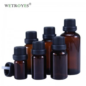 Amber European Glass Bottle Essential Oil with Tamper Evident Cap