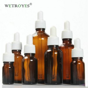 Wholesale Price Amber Essential Oil White Dropper Bottles