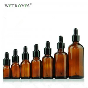 Amber Color European Essential Oil Glass Bottle with Dropper