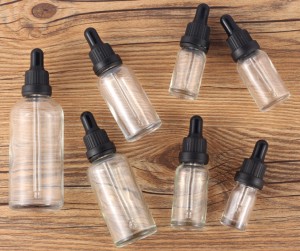 30ml 50ml 100ml Clear Dropper Glass Essential Oil Bottle with Tamper Proof Cap