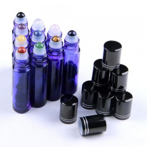 Natural perfume essential oil cobalt 10ml gemstone roller crystal glass roll on bottle