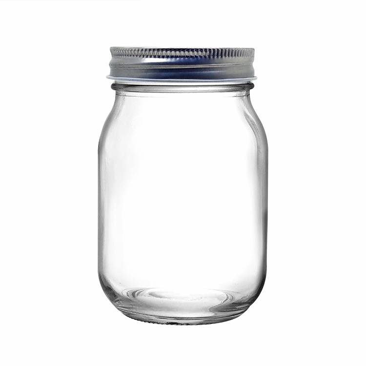 Bulk sale 500ml clear airtight glass jars with lids for food storage