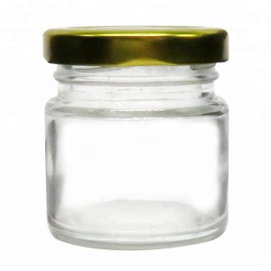Round Shape Glass Dessert Jar Clear Glass Jar with Cap