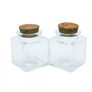50 ml Transparent Glass Housewares Spice Jar for Herbs Spices Salt with Cork Lid