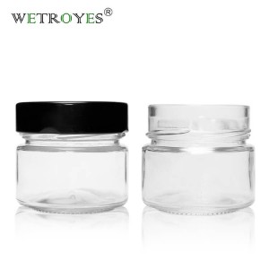 106ML Round Shape Glass Jar With Deep Lug Cap