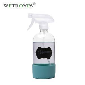 16 OZ 480 ML Silicone Sleeve Glass Bottle with Trigger Sprayer