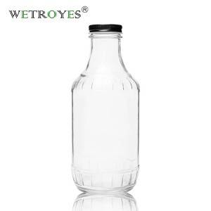 Empty 16OZ Kombucha Glass Drinking Bottle with Metal Cap