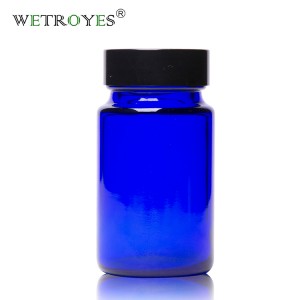 75cc Cobalt Blue Small Pharmaceutical Glass Bottle for Pill Factory Price