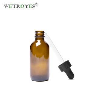 Wholesale 60ml 2oz Amber Glass Round Boston Bottles With Dropper for Essential Oil