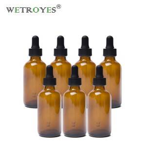 Wholesale 60ml 2oz Amber Glass Round Boston Bottles With Dropper for Essential Oil