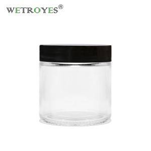 Ready to Ship 4oz Clear Glass Jar with Tight Seal Lid for Cream Lotion Powder Bath Salt