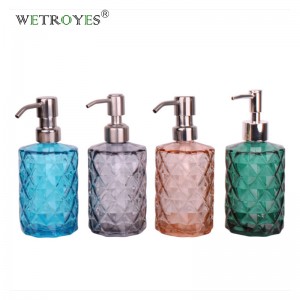 350ml Beautiful Glass Lotion Pump Hand Soap Dispenser Bottle