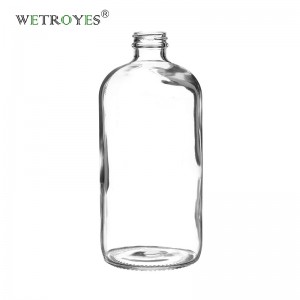 32oz Clear Glass Boston Bottle with 28/400 Neck Finish