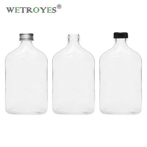 350ML Flat Shape Cold Crew Coffee Glass Bottle With Cap