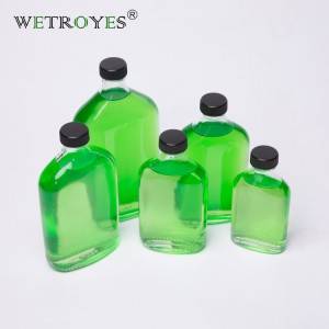 100ml 200ml 250ml 350ml 500ml Flat Glass Bottle for Cold Brew Coffee with PP Cap