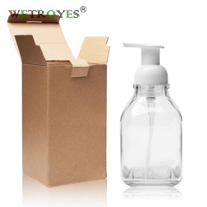 Custom Package 1 Pack Essentials Foaming Soap Dispenser Pump 16 oz Glass Bottle