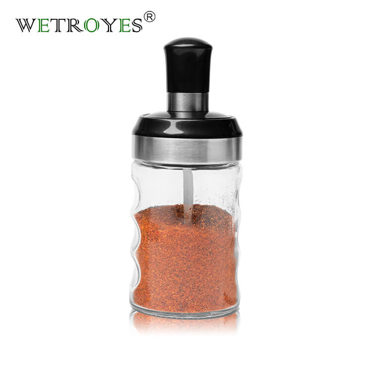 New Spice Jar Stainless Steel Glass Pepper Shaker Bottle Seasoning
