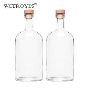 Large 1000ml Glass Liquor Bottle Vodka Spirit Bottle Factory Price