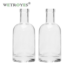 High Quality Clear Round Glass Vodka Bottles with Cork
