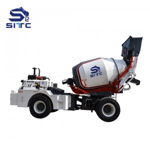 3.5cbm self-loading truk mixer beton karo kabin mburi