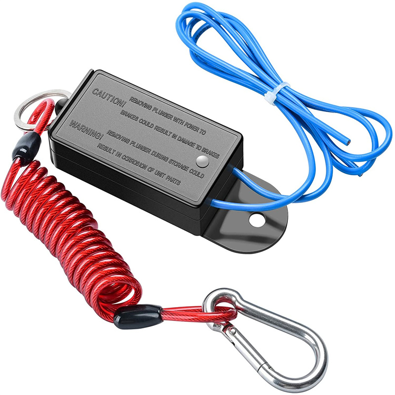 Trailer Breakaway Switch, 4ft Breakaway Coiled Cable with Electric Brake Switch for RV Towing Trailer