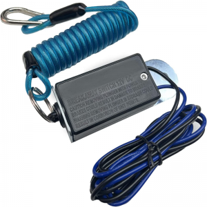 Przełącznik odłączania przyczepy, niebieski zestaw kontroli hamulca przyczepy o długości 4 stóp, wyłącznik hamulca przyczepy, zwinięty kabel zrywalny z elektrycznym wyłącznikiem hamulca do przyczepy kempingowej ciągnącej