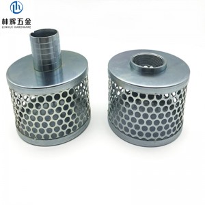 Carbon Steel Basket Suction Water Hose Strainer / Dust Cover / Colanders