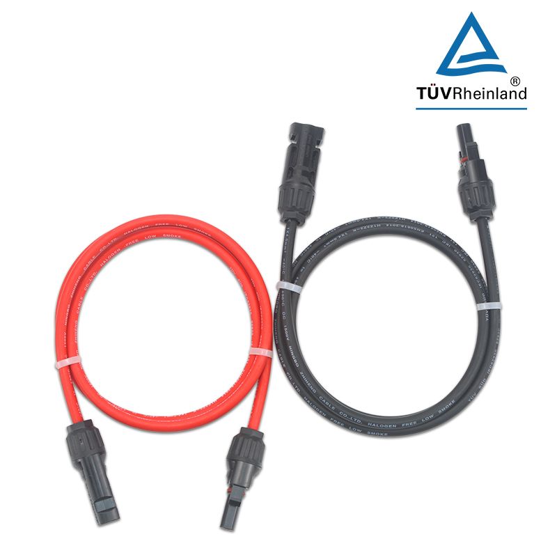 Arnés de cable solar personalizado IP67 Cable de extensión doble impermeable 1500 V dc con conector PV macho + hembra