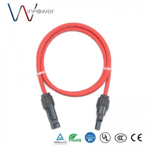 Hana ʻia ʻo Solar Cable Harness IP67 Waterproof 1500V dc Twin Extension Cable me PV Connector Kāne + Wahine.