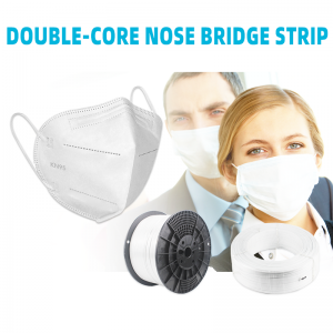 Gamintojo karštas pardavimas 3 mm dviejų gyslų nosies tiltelio juosta PE medžiaga cinkuota geležinė viela KN95 vienkartinei kaukei