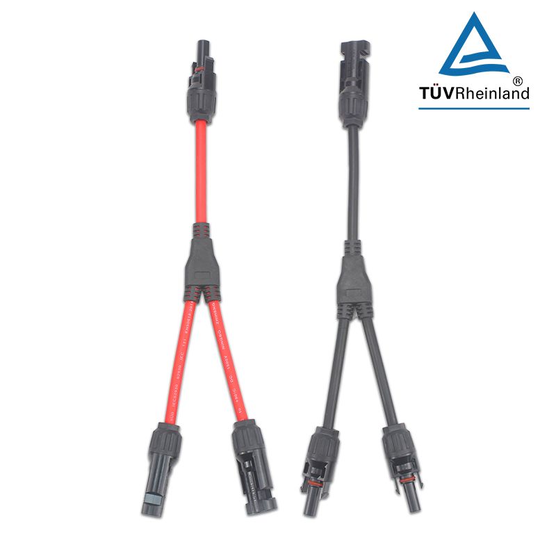 Cable de panel solar divisor en Y de 1 a 2 cables IP67 Conector paralelo Pv macho a 2 hembras Arnés de cables solares