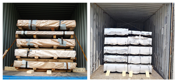 Steel sheet in container