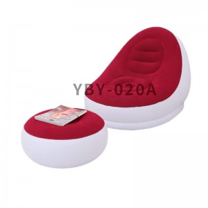 YBY-020A Red inflatable sofa-Lazy Inflatable Sofa, Pure Color Simple Style, with Inflatable Foot mat