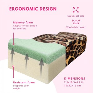 BBL Pillow Seat After Surgery Fast Recovery Brazilian Butt Lift Post Surgery Cushion Seat Best Option Booty  Sitting Car & Chairs Memory Foam for Buttocks (Leopard)