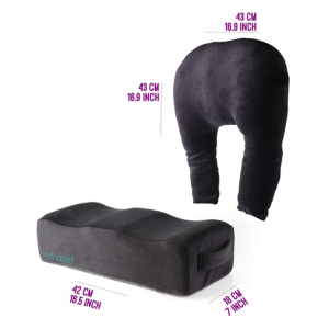 YBY-008 Black BBL set – Brazilian Butt Lift Pillow + Back Support Cushion – Dr. Approved BBL Foam Pillow with Carrying Bag and Back Pillow for Post Surgery Recovery –Black