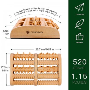 Wooden Foot Massager Roller, Relax and Relieve Plantar Fasciitis, Heel, Arch Pain. Stress Relief Tool, Relaxation Practical Gifts for Men Women