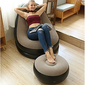 YBY-020A Khaki inflatbale sofa-Inflatable Sofa Inflatable Chair with Inflatable Foot Cushion