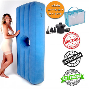 YBY-023 The Original Brazilian Butt Lift Bed with Hole, Inflatable BBL Mattress – Dr. Approved for Post Surgery Recovery, Waterproof Flocked Top Comfortable & Supportive + Carrying Bag and Air Pump