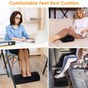 Foot Rest for Under Desk, Foot Stool for Desk at Work, Ergonomic Adjustable Comfort Foam Cushion with Handle, Footrest Rocker Pillow for Home, Office, Car, Airplane to Relieve Lumbar, Back, Knee Pain