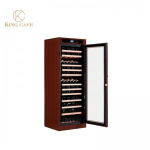 Low noise high capacity led light wooden rack freestanding wooden wine cave