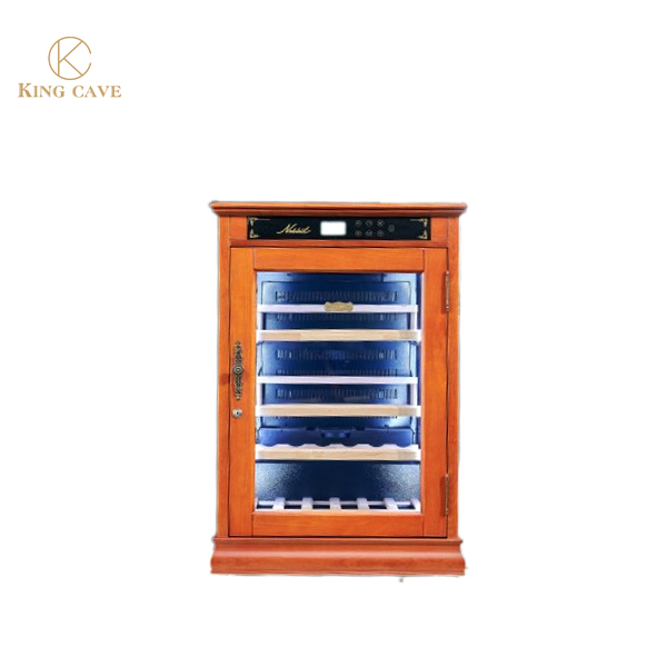 Класичен ладилник за вино од цреша дрво со рачно изработена Избрана слика