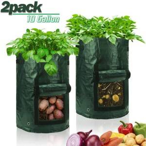 2-Pack Garden Planter Bag Grow Vegetables Eco-friendly PE Potato Grow Bag