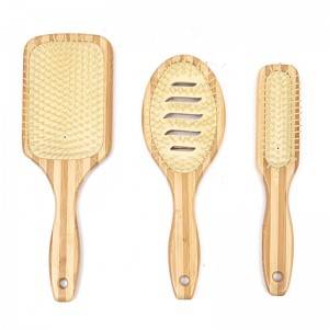 Escova de cabelo de madeira e bambu