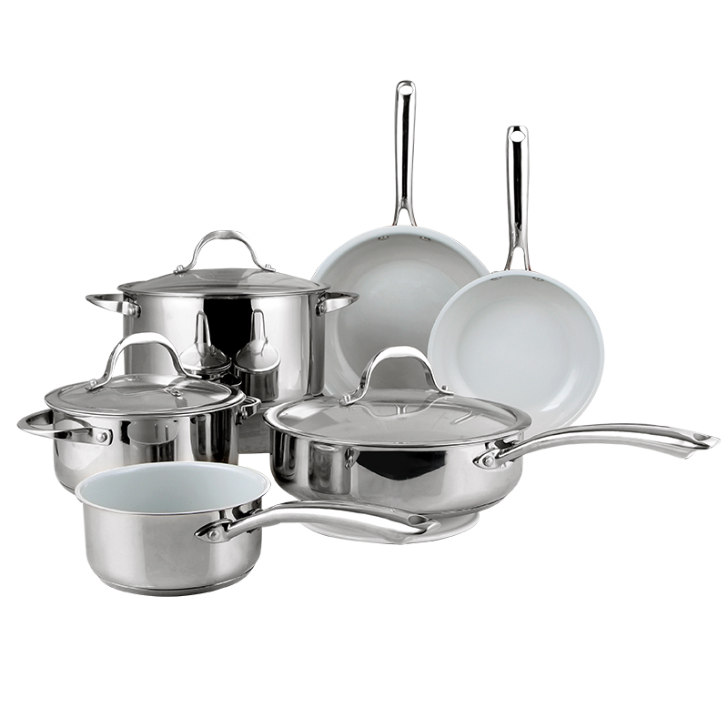 Kitchenware ea boleng bo holimo ea Multi Functional Kitchenware Stainless Steel Non Stick Cookware Set