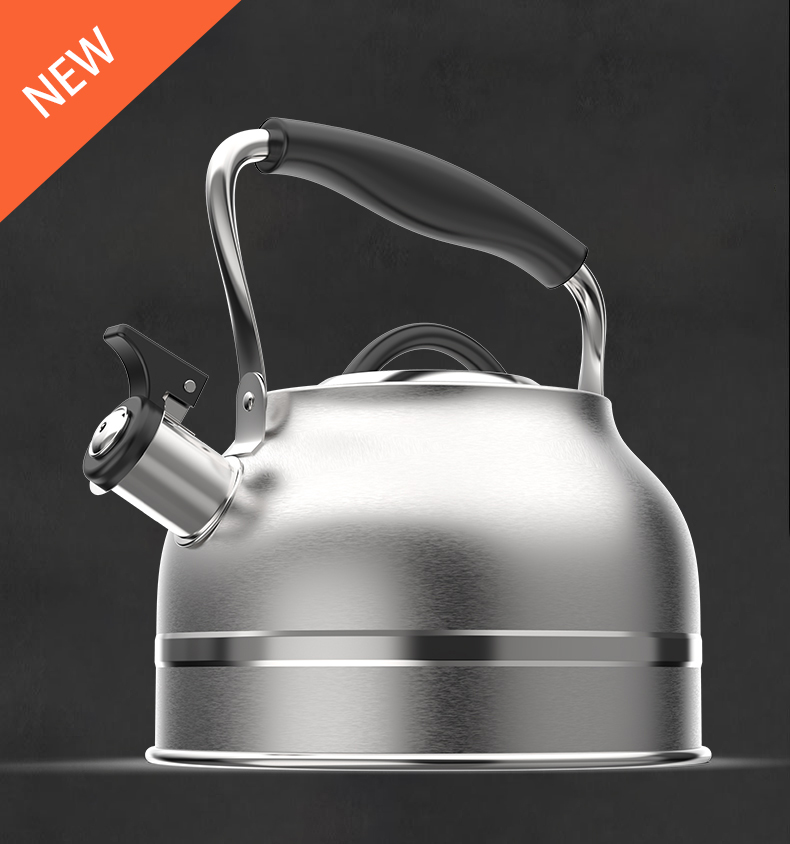 Prilagojen kotliček za vodo Whistle Stove Top Tea Lon 2.8L Kovinski kotliček za čaj iz nerjavečega jekla.