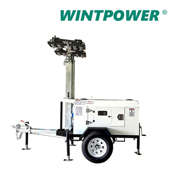 WT Mobile Light Tower Generator na-edobe ọkụ ọkụ Diesel