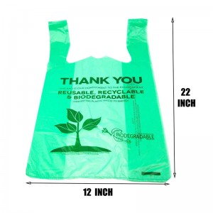 OXO-Biodegradable ပလပ်စတစ်တီရှပ် စျေးဝယ်ထွက်သည့်အိတ်များ